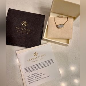 Elisa Pendant Necklace in Pave Diamond and 14k Yellow Gold